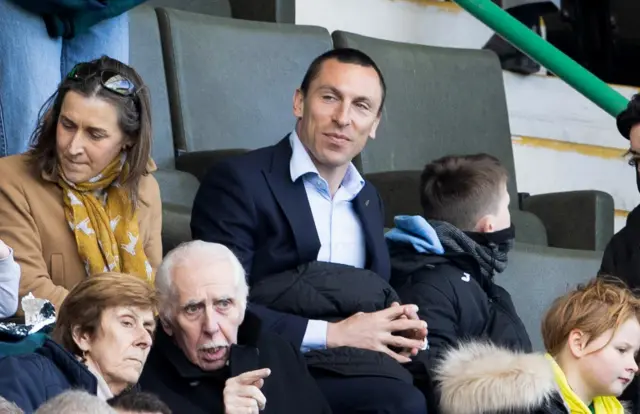 Scott Brown watches Hibernian against Dundee United at Easter Road