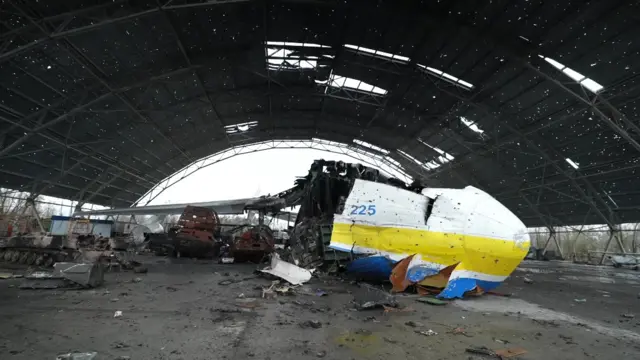 Image shows plane wreckage