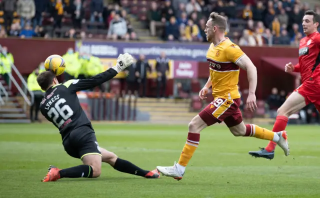 Connor Shield dinked effort put Motherwell up 2-1