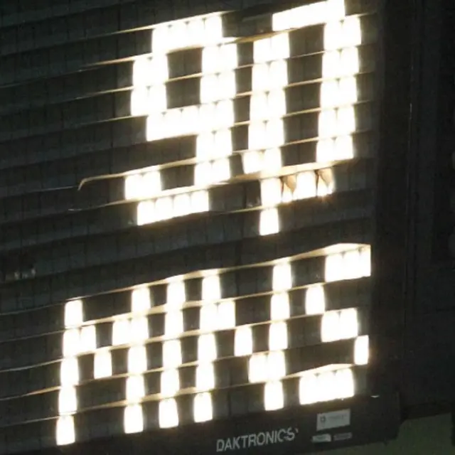 Clock on scoreboard