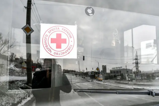 Image shows Red Cross bus