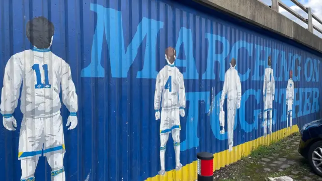 Leeds mural of 1992 League title winning midfield