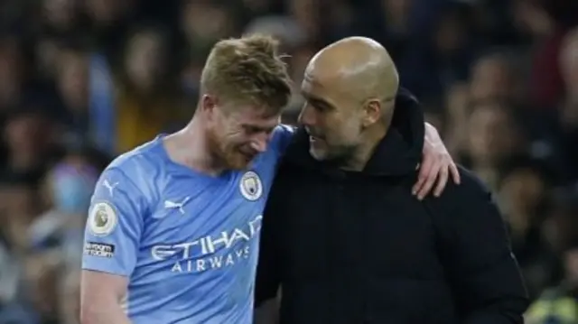 Kevin de Bruyne and Pep Guardiola