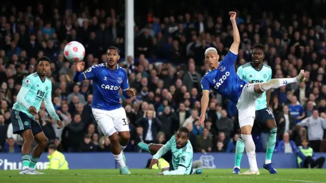 Richarlison scores against Leicester