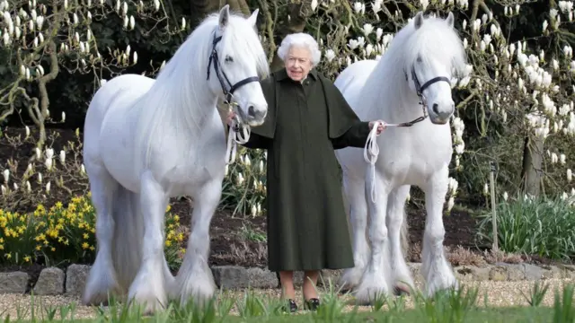 A photograph for the Queen's birthday reflects her lifelong interest in horses