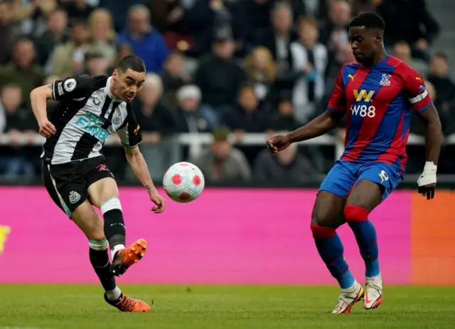 Miguel Almiron scores against Crystal Palace