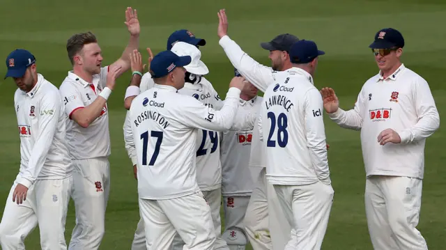 Sam Cook takes a wicket