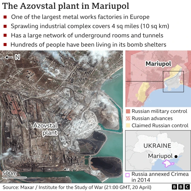 Map of Mariupol steel plant