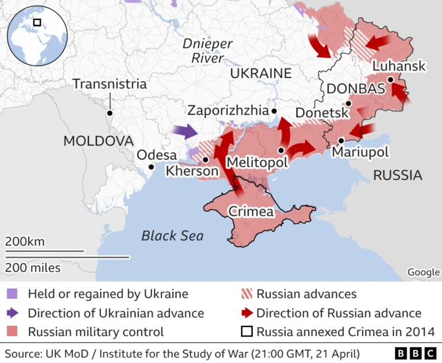 Area of Russian control in Ukraine