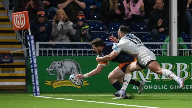 Mark Bennett scores his second try of the game