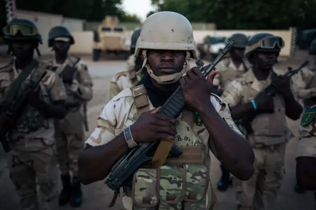 Cameroonian soldiers in 2018