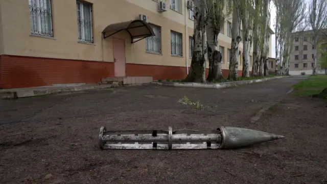 Rocket which appeared to have contained cluster munitions