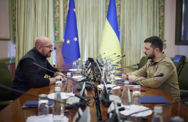 Charles Michel with President Zelsnky in Kyiv on 20 April 2022