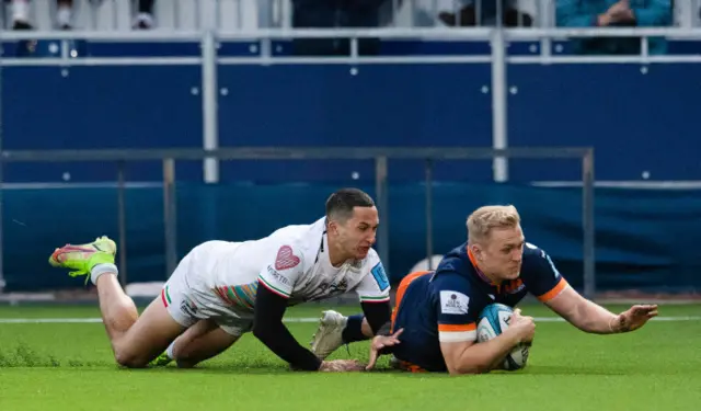 Cameron Hutchison scores Edinburgh's second try of the game