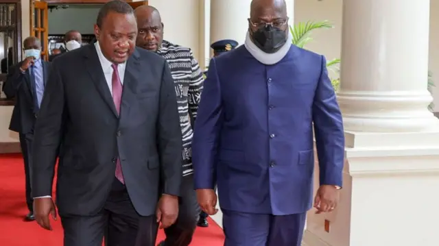 Kenya's President Uhuru Kenyatta and DR Congo's Felix Tshisekedi