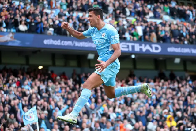 Rodri celebrating