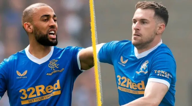 Rangers' Kemar Roofe and Aaron Ramsey