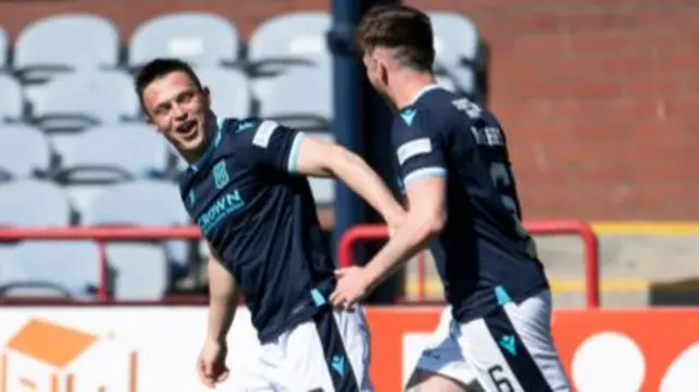 Jordan Marshall celebrates giving Dundee the lead