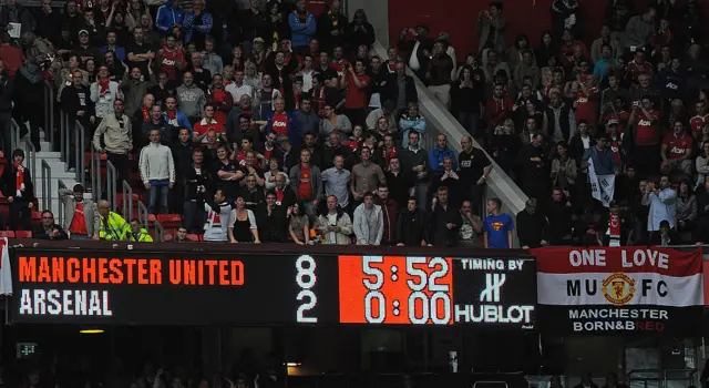 Old Trafford scoreboard