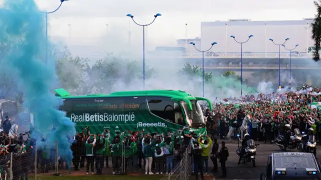 Supporters gather before the Copa del Rey final