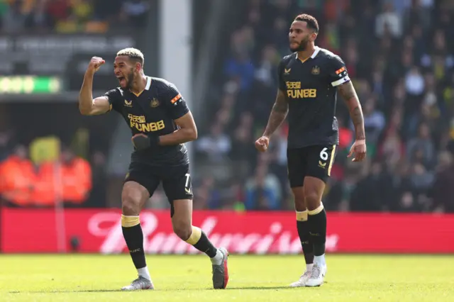 Joelinton celebrating