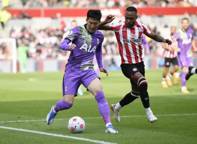 Son Heung-min and Rico Henry