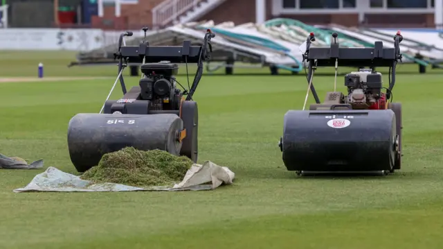 Heavy rollers at the Incora County Ground, Leicester