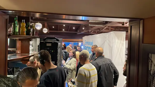 Election party for Macron supporters in Nice