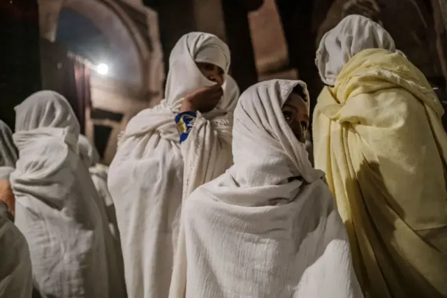 Worshippers in the church