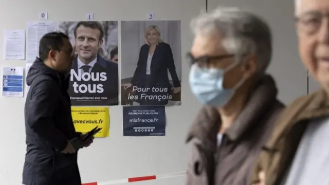 Posters at a polling station