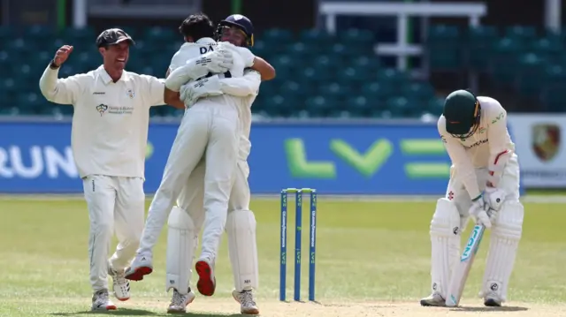 Derbyshire celebrate victory