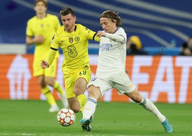 Luka Modric in action against Chelsea