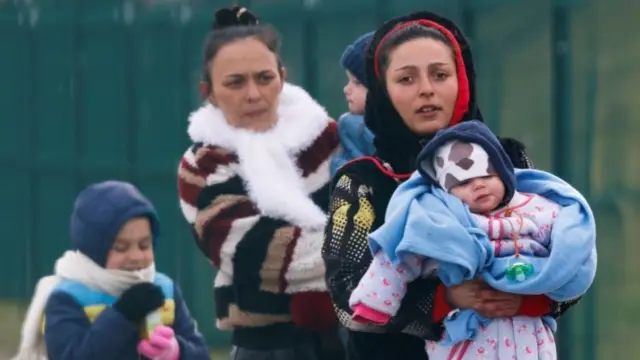 People fleeing from Ukraine amid Russia"s invasion arrive in Medyka