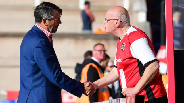 Phil Brown with an Exeter fan