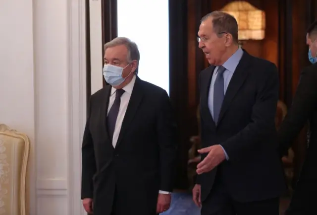 Antonio Guterres and Sergei Lavrov