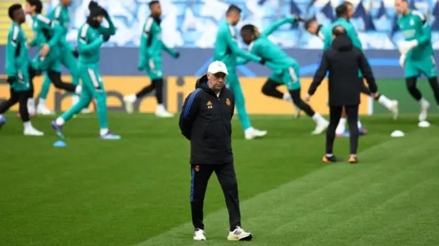 Carlo Ancelotti during Real Madrid training