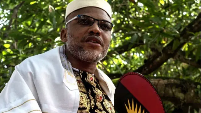 Nnamdi Kanu, the leader of Nigeria's banned Indigenous People of Biafra (Ipob)