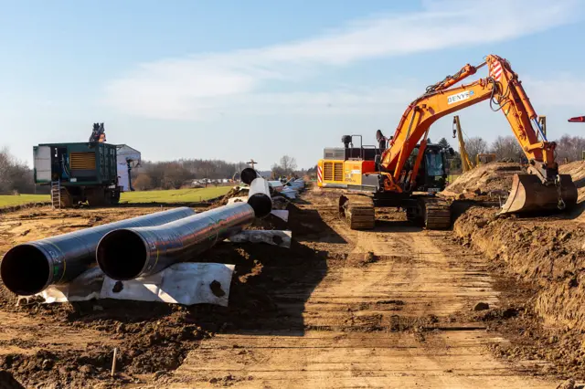 Construction of the Baltic Pipe in Denmark