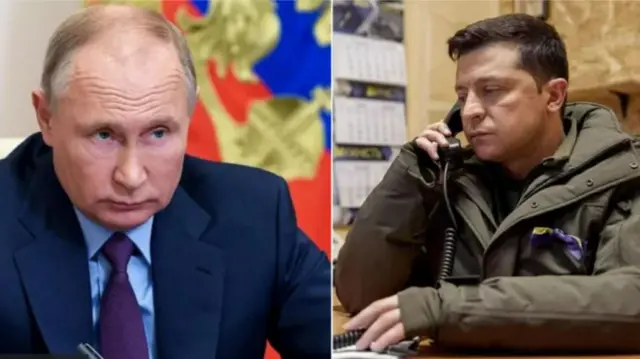 Vladimir Putin and Volodymyr Zelensky