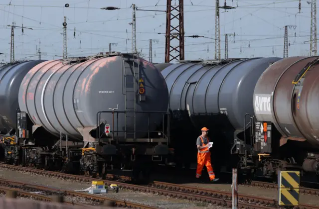 TotalEnergies Leuna refinery in Spergau, Germany, which receives oil through a pipeline to Russia