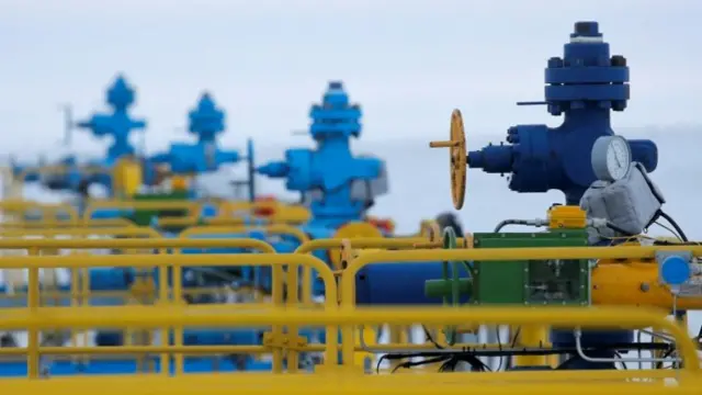 Gas wells at Bovanenkovo gas field owned by Gazprom on the Arctic Yamal peninsula, Siberia