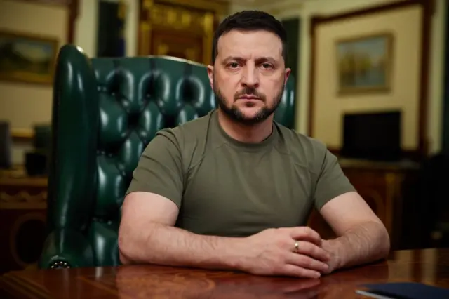 zelensky in his office