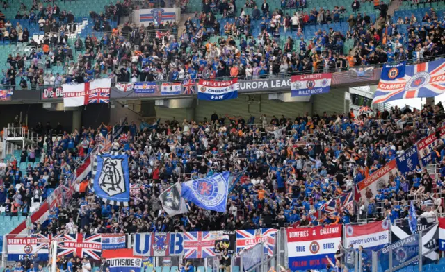 Rangers fans inside the Red Bull Arena