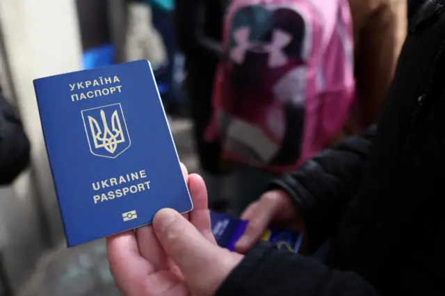 Image shows Ukraine passport