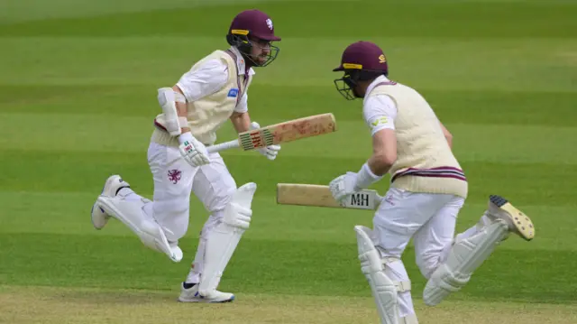 Somerset batting against Warwickshire