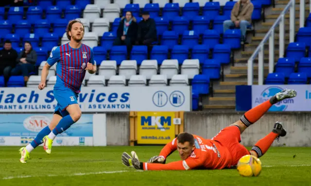 Caley Thistle's Tom Walsh scores