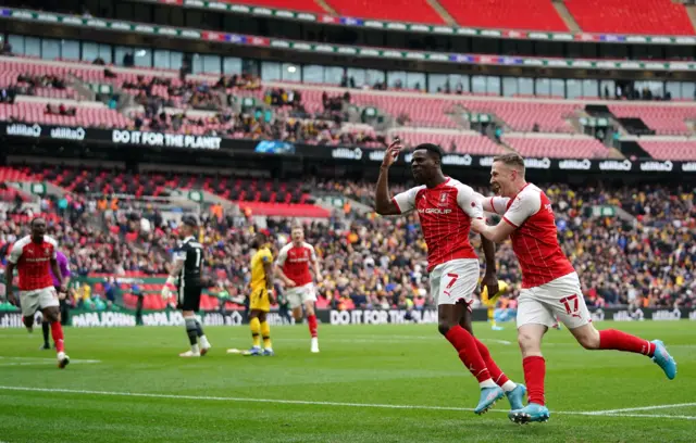 Jordi Osei-Tutu celebrates his equaliser