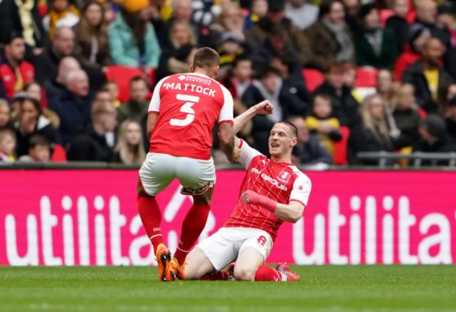 Ben Wiles celebrates his goal