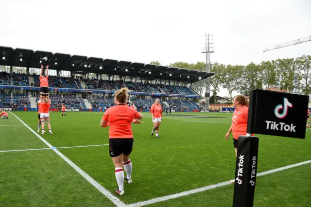 Bayonne rugby stadium during warm ups