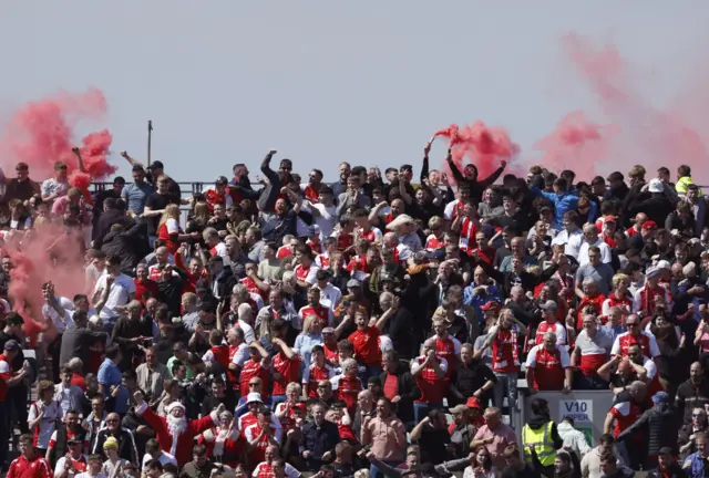 Rotherham fans celebrate